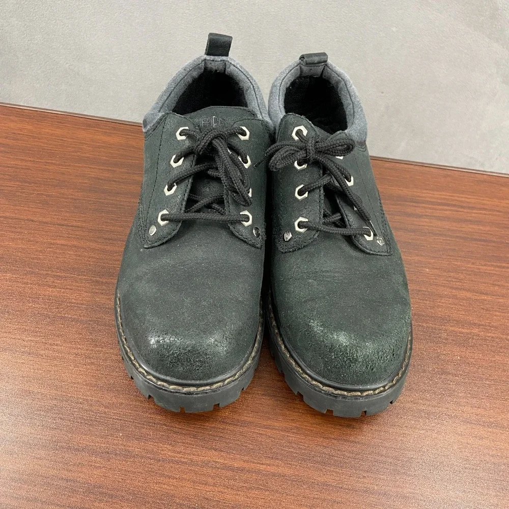 Skechers Alley Cats 7111 Mens US 9.5 Dress Shoes Black Leather Lace Up Oxford